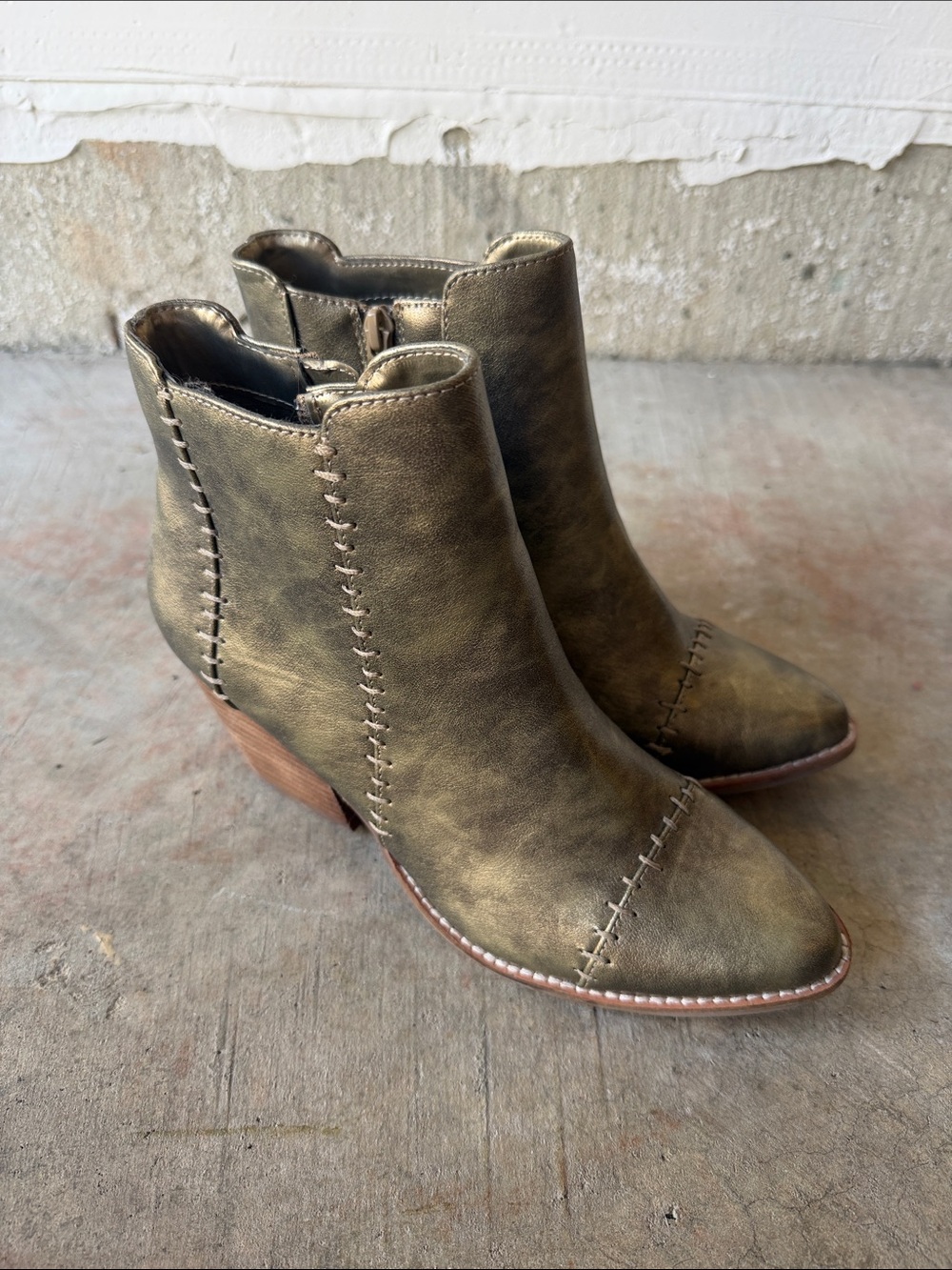 Coconuts by Matisse Olive Stitched Ankle Booties